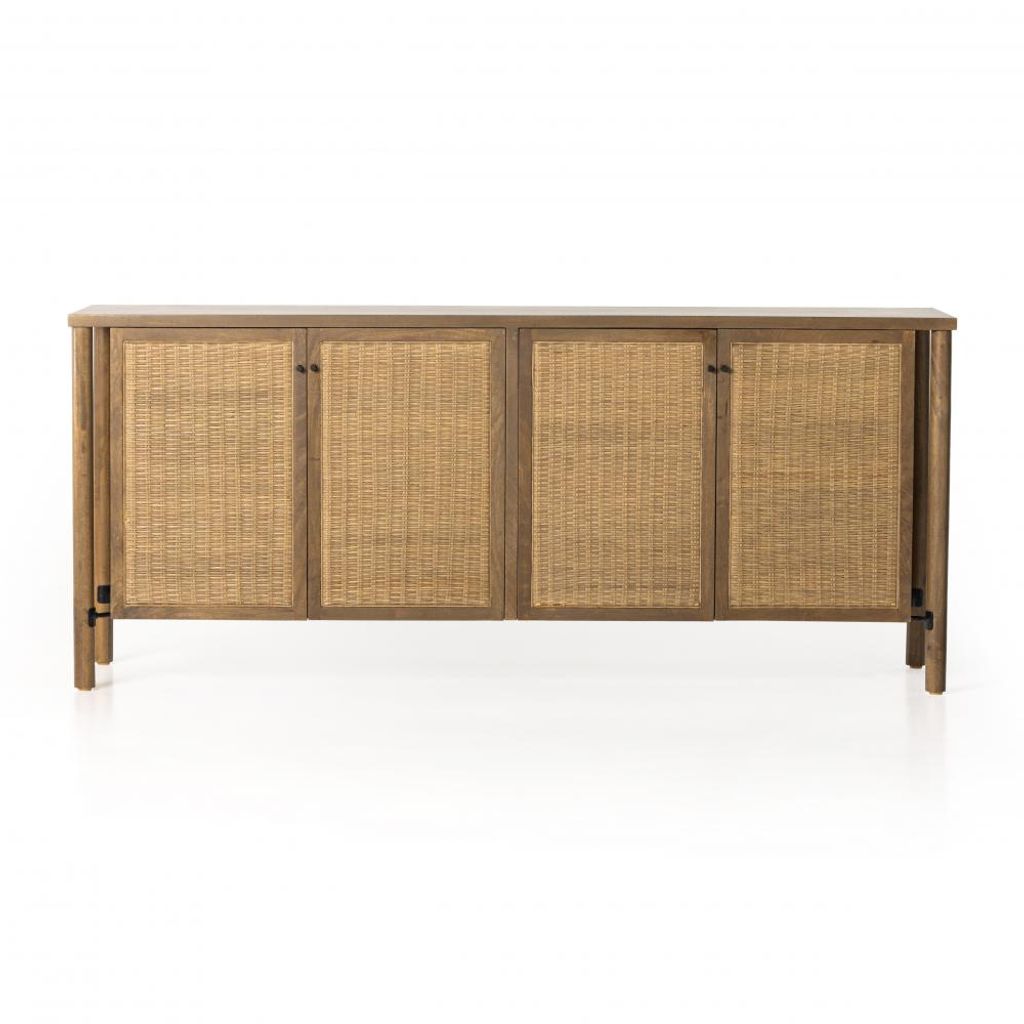 Preview image for Floating Sideboard Taupe Cane & Solid Mango Wood 74 inch