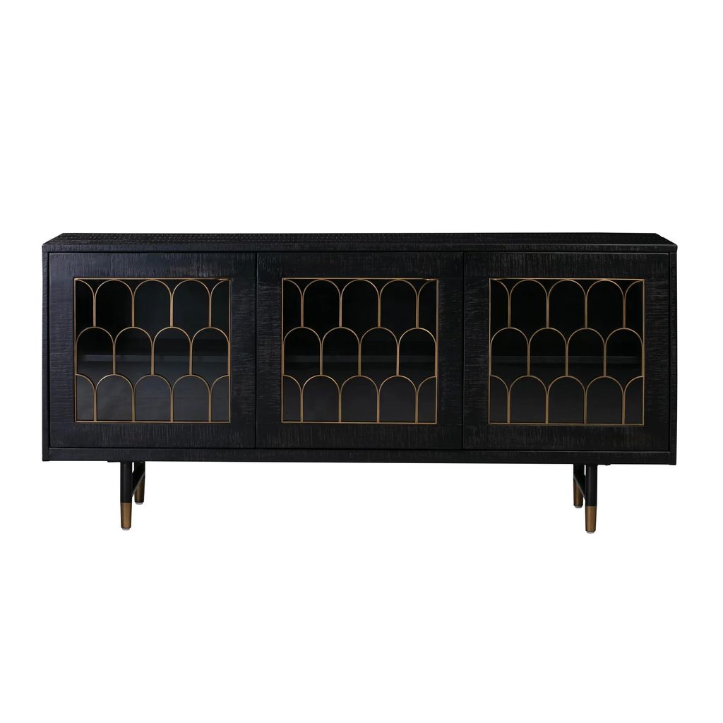 Preview image for Deco Style Black Acacia Wood Buffet Sideboard 65 inch