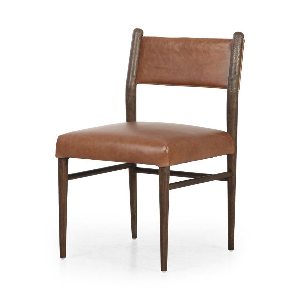 Preview image for Warm Chestnut Leather & Solid Oak Dining Chair