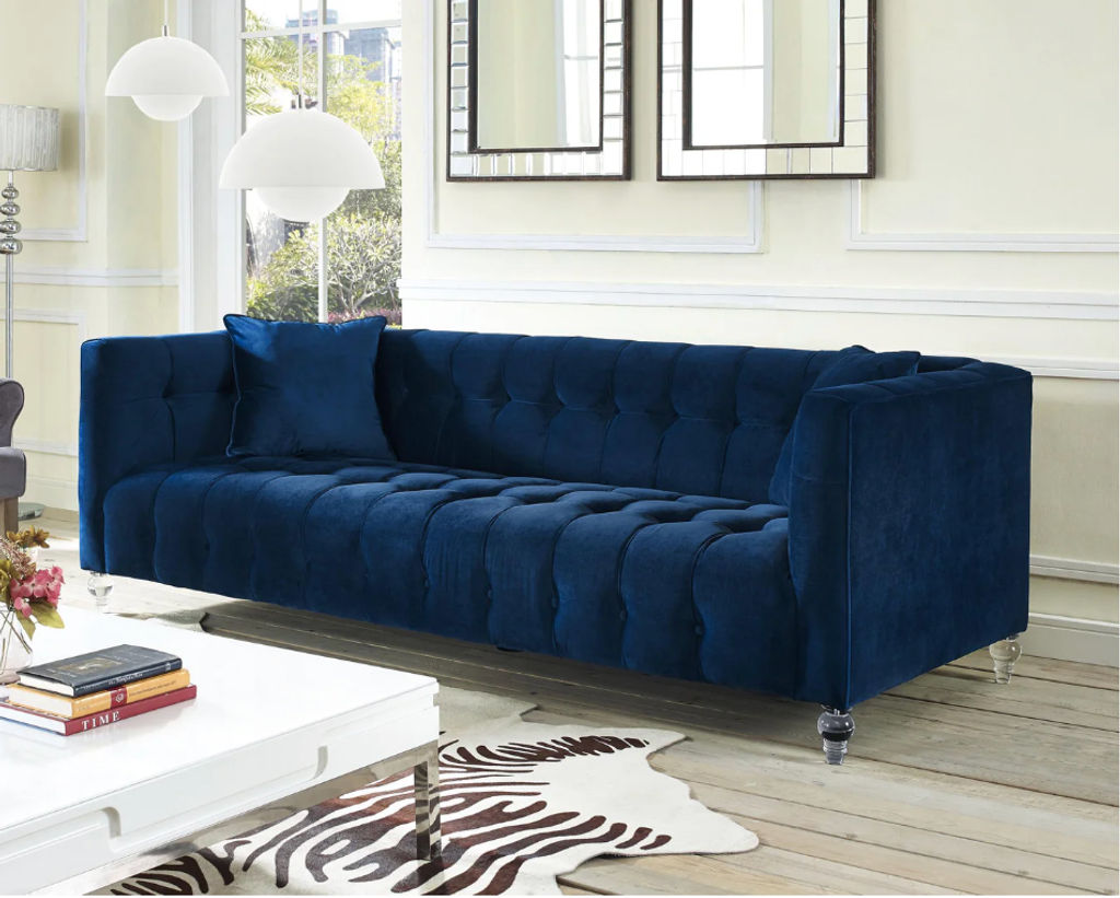 Preview image for Eclat Navy Velvet Sofa