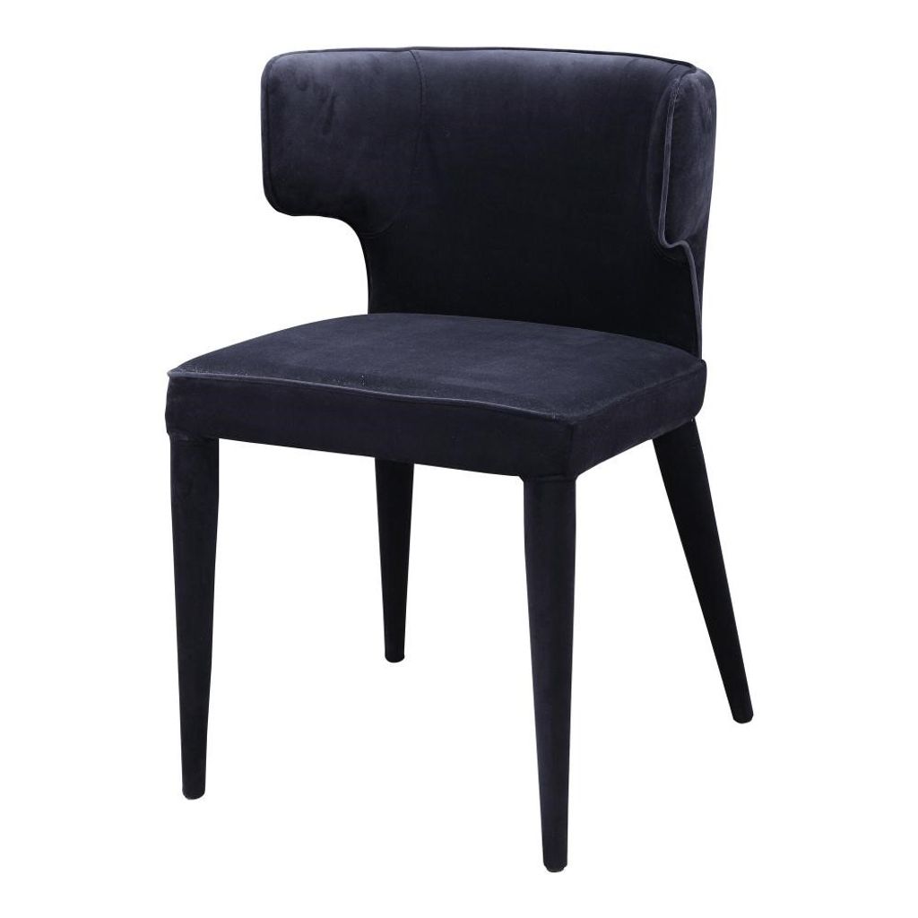 Preview image for Black Velvet Curved Back Armless Dining Chair
