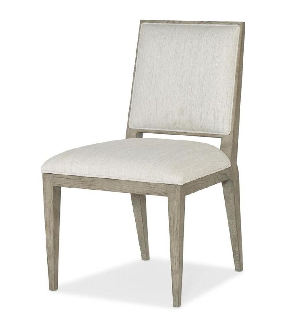 Preview image for Smoked Gray & Neutral Upholstered Armless Dining Chair