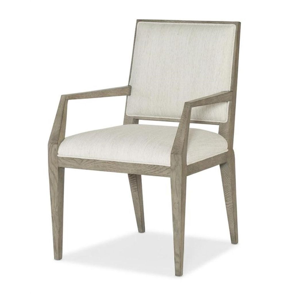 Preview image for Smoked Gray & Neutral Upholstered Armchair Dining Chair