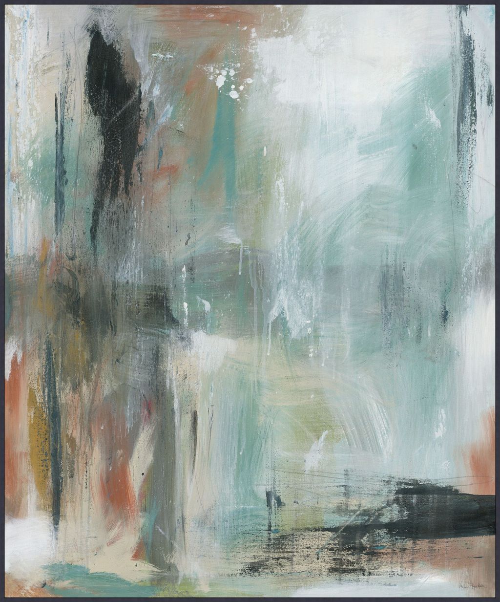 Preview image for Organic Motion Abstract Giclee Print on Canvas with Black Floater Frame 65"H x 54"W