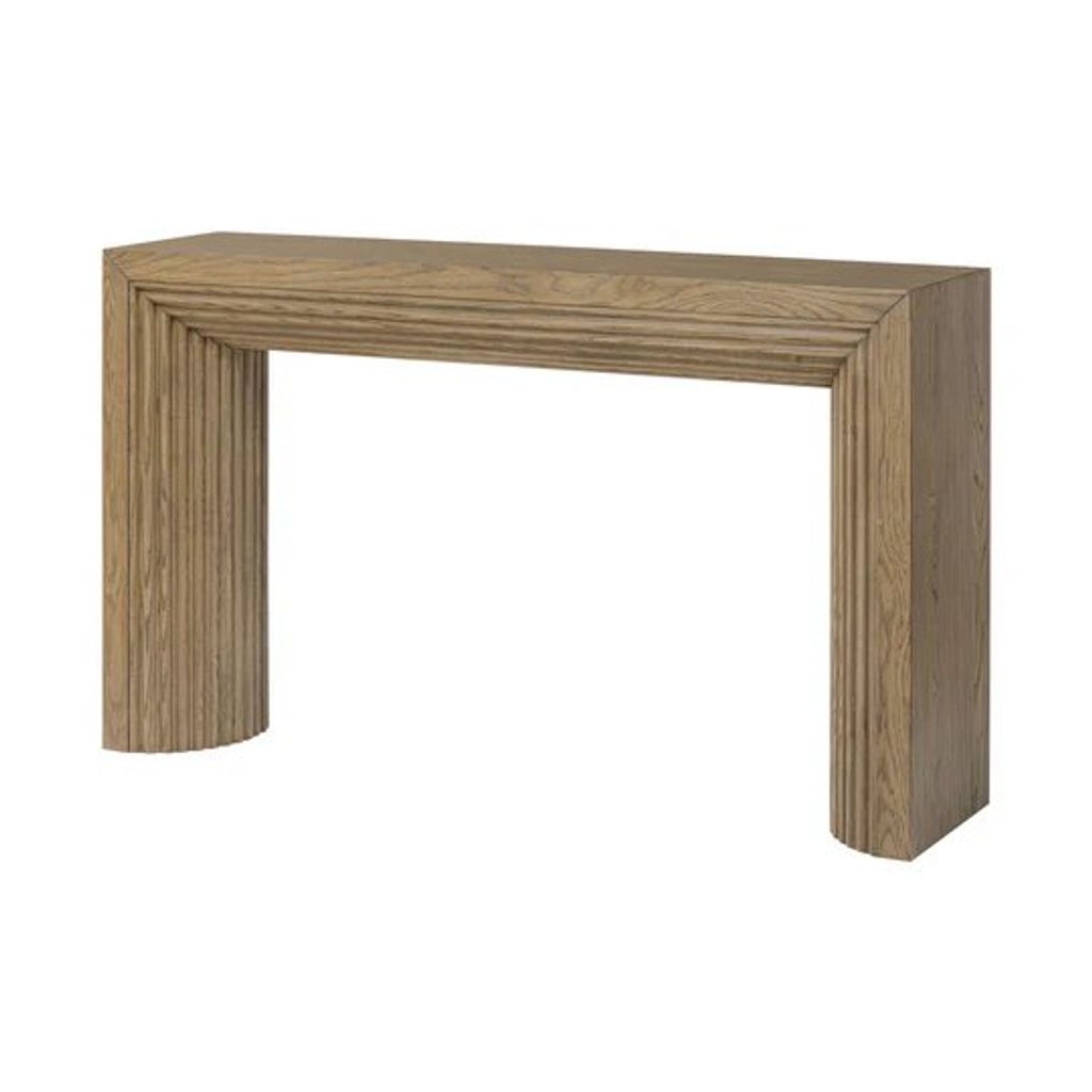 Preview image for Reeded Console Table Harvest Oak Finish 56 inch