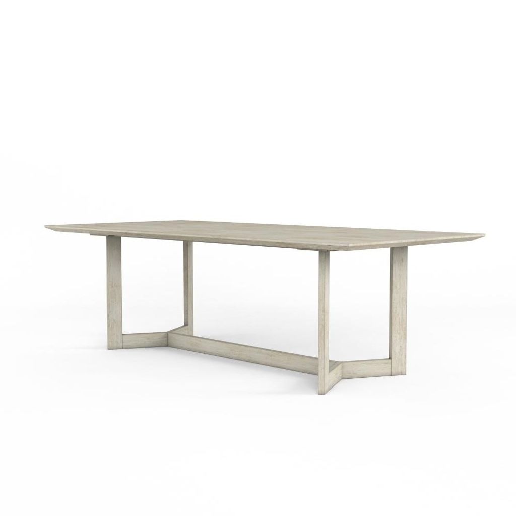 Preview image for Angular Trestle Base Rectangular Dining Table White Oak Veneer 96 inch