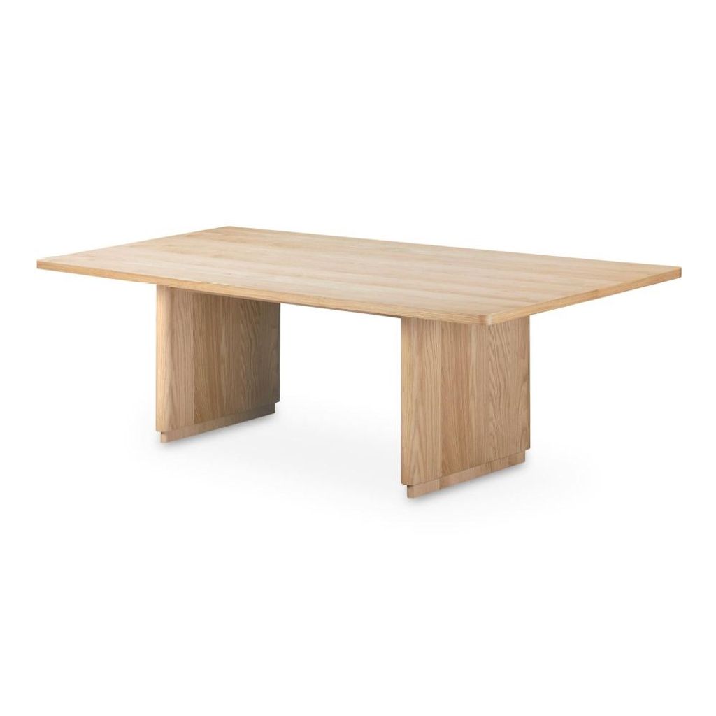 Preview image for Scandinavian Style Rounded Edges Rectangle Dining Table Natural Finish 104 inch