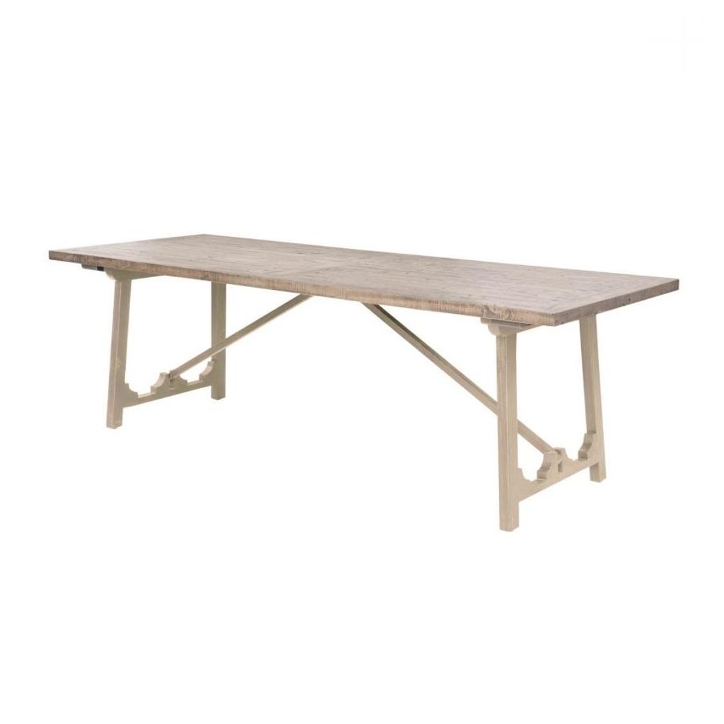 Preview image for Solid Pine Wood Rectangle Dining Table Antique White Finish 94 inch