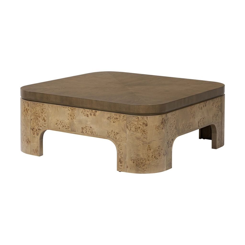 Preview image for Mappa Burl Rounded Edge Square Coffee Table 44 inch