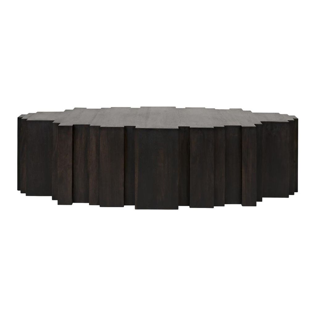 Preview image for Walnut Wood Coffee Table with Ebony Black Finish 70 inch