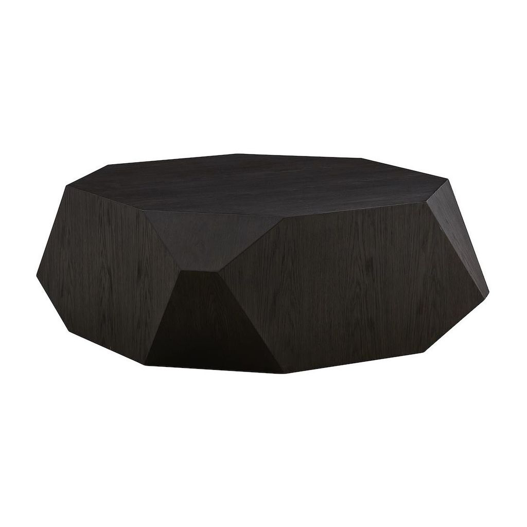Preview image for Dark Charcoal Organically Shaped Angular Wood Coffee Table 40 inch