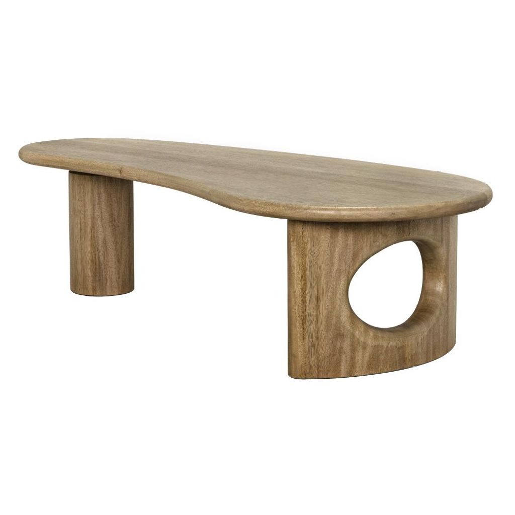 Preview image for Kidney Shape Coffee Table Solid Walnut Wood 67 inch