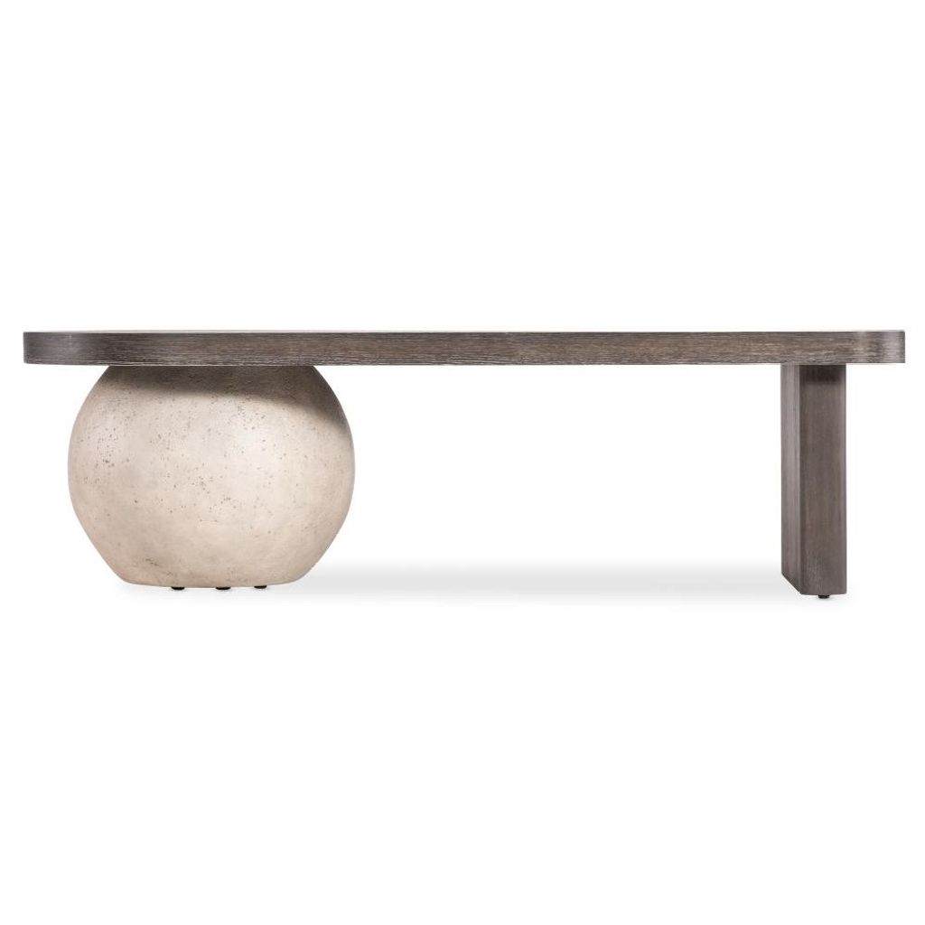Preview image for Cream Ball Base Rounded Edge Coffee Table 57 inch