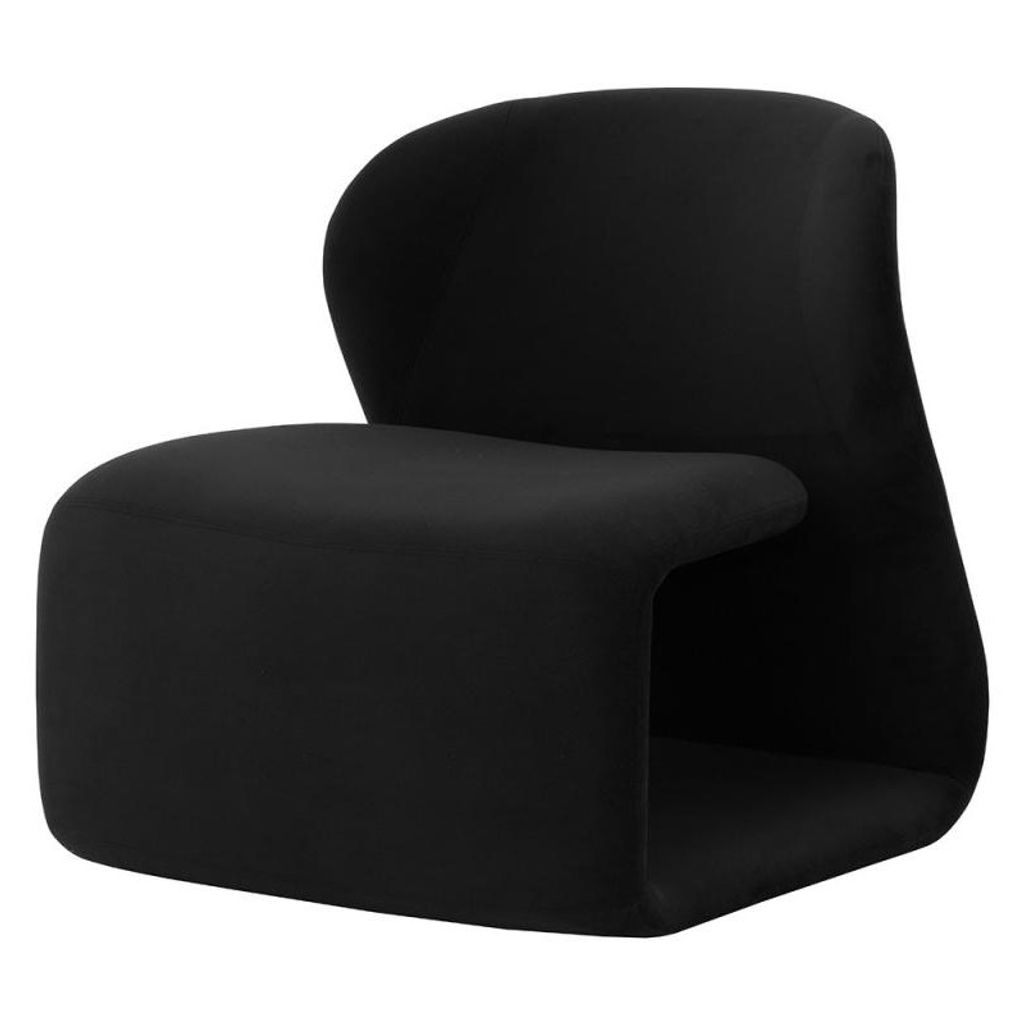 Preview image for Sculptural Contemporary Black Armless Accent Lounge Chair