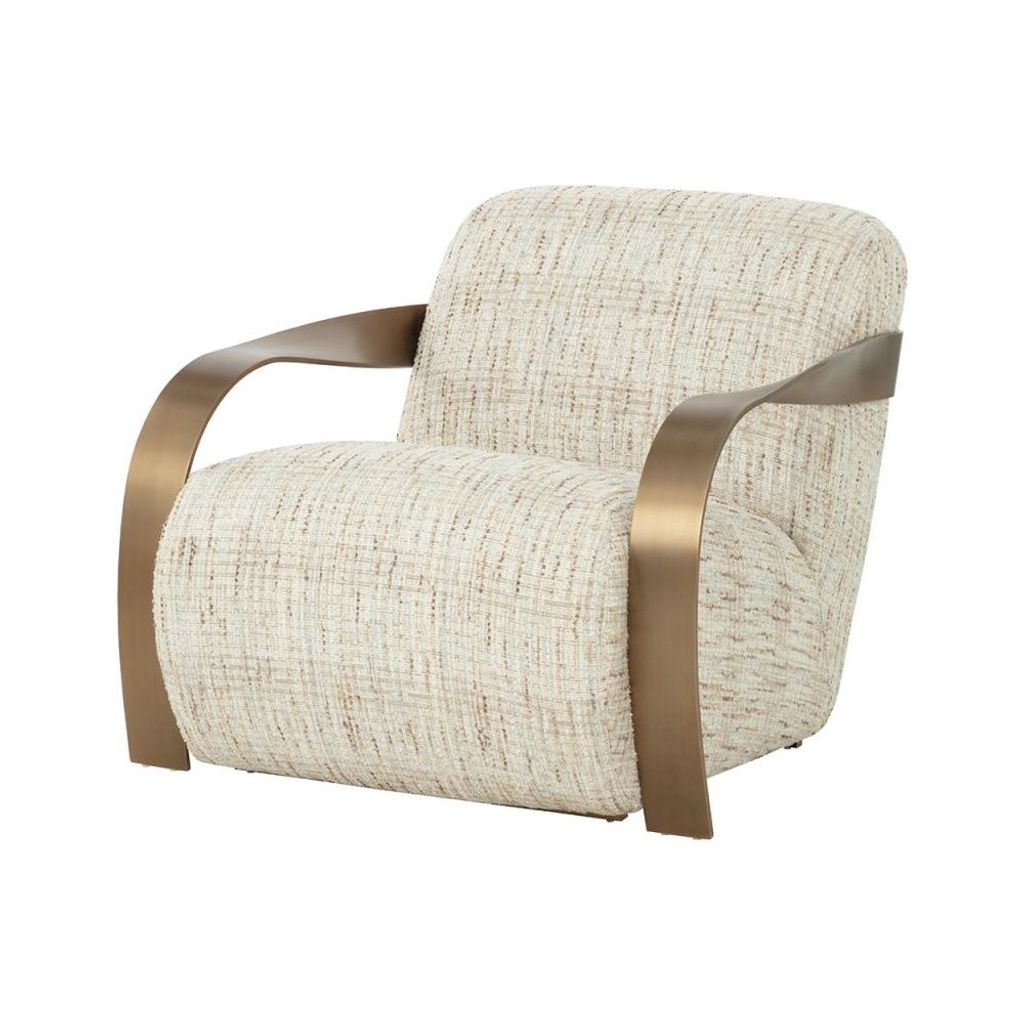 Preview image for Sculptural Antique Brass Metal & Cobblestone Lounge Chair Armchair
