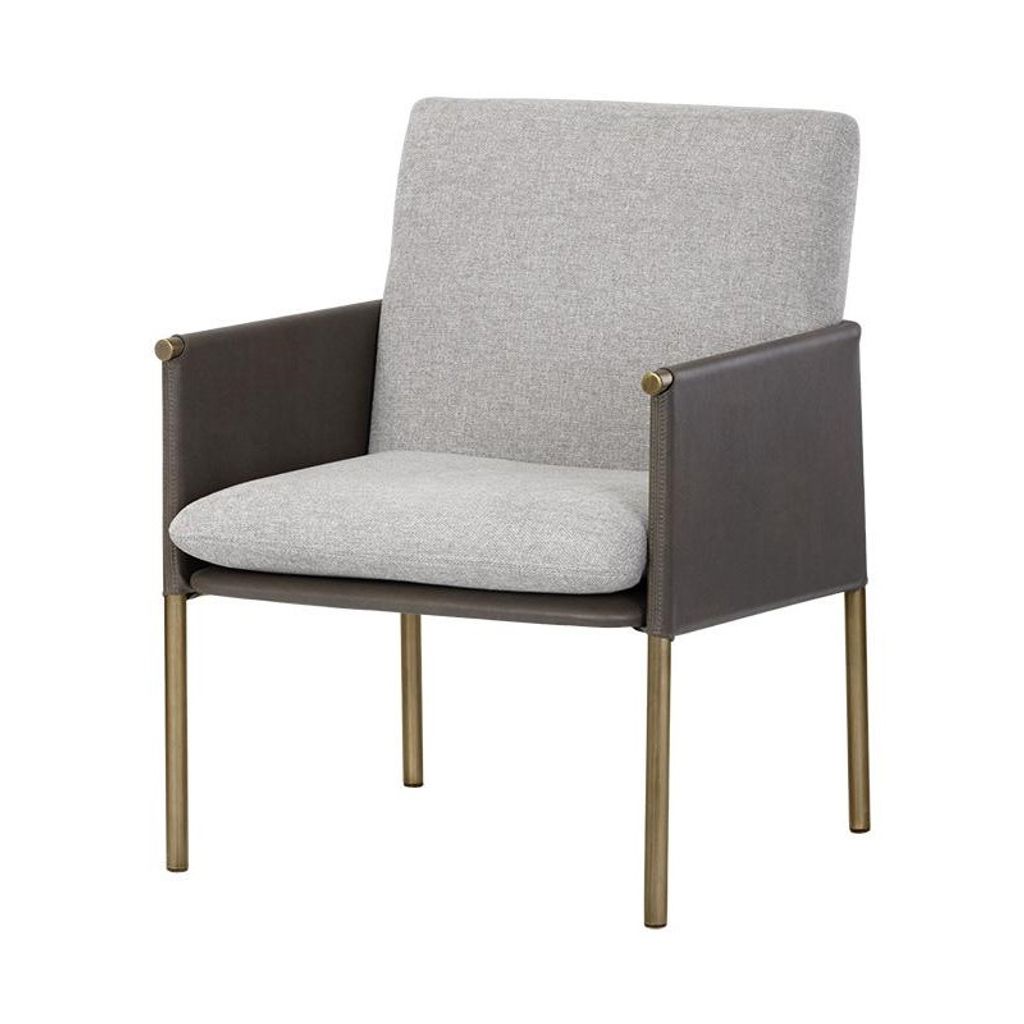 Preview image for Square Back Two Tone Heather Grey Fabric & Ash Faux Leather Lounge Chair Armchair