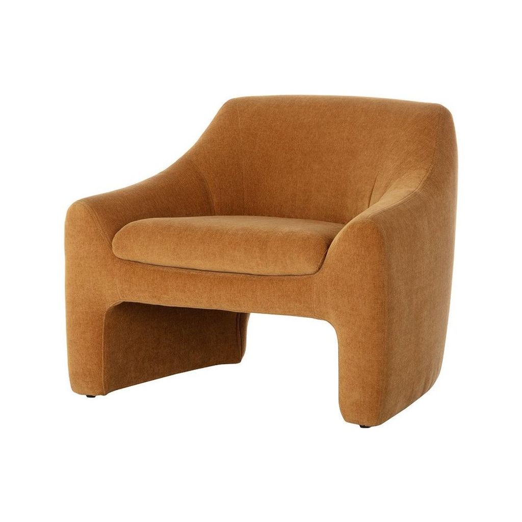 Preview image for Mid-Century Style Tight Back Amber Gold Lounge Chair