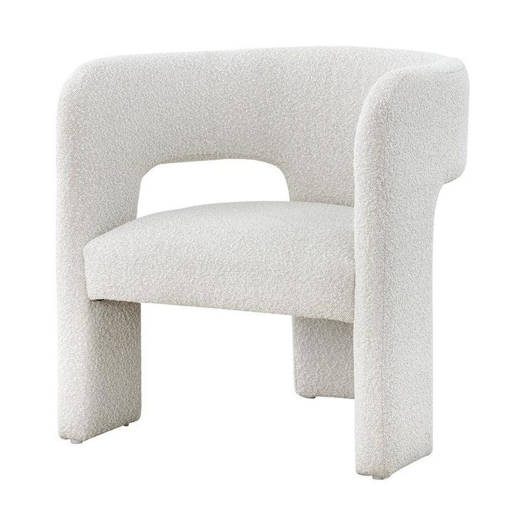 Preview image for Contemporary Curved Back White Boucle Lounge Chair 3 Leg Tripod Armchair