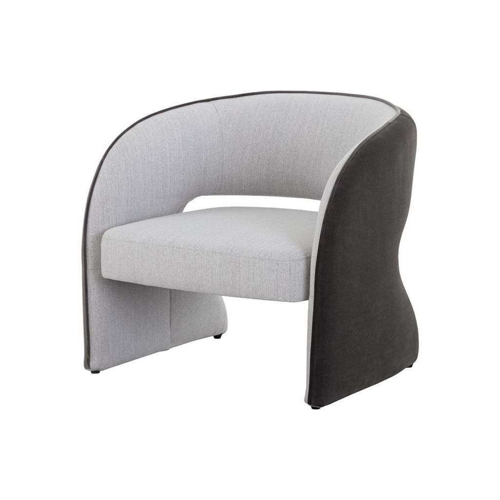 Preview image for Modern Two Tone Gray Curved Cut Out Back Lounge Chair