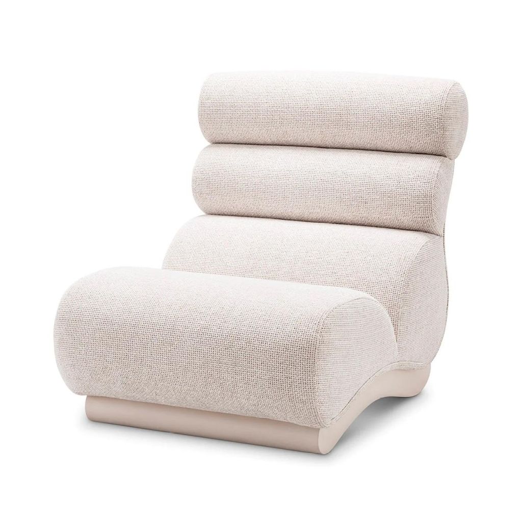 Preview image for Sculptural Armless Off White Bolster Back Lounge Chair