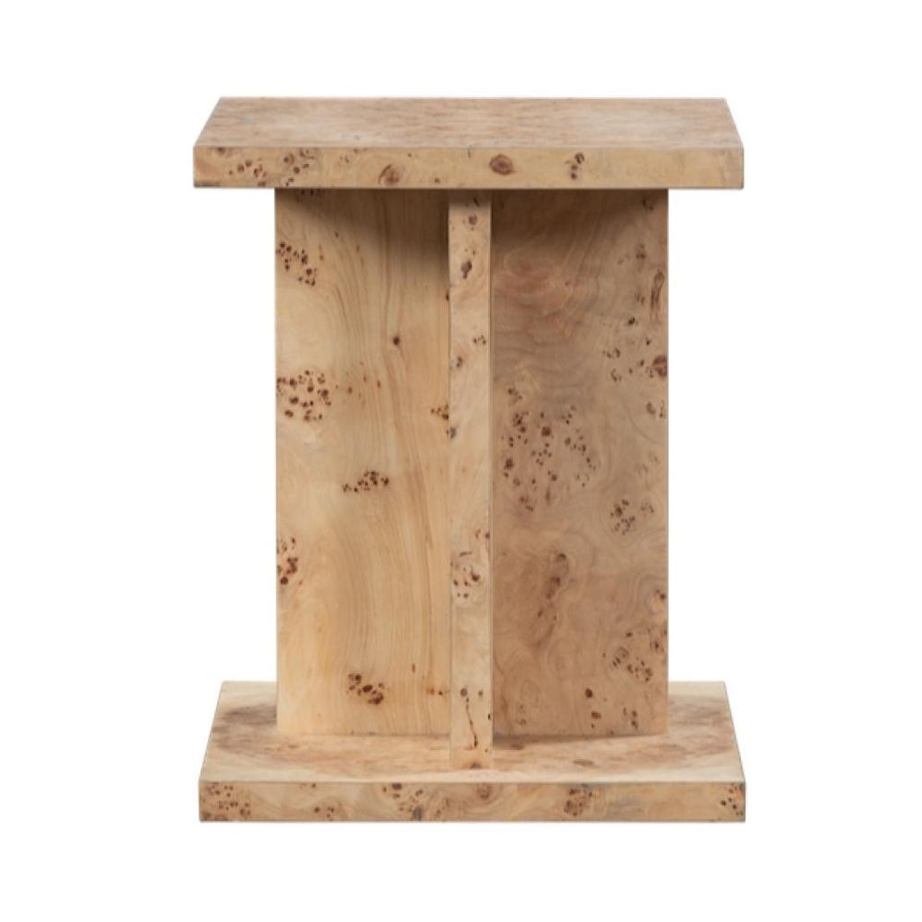 Preview image for Toasted Burl Wood Square Side Accent Table 18 inch
