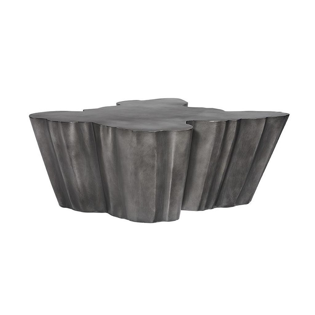 Preview image for Antique Grey Organically Shaped Sculpted Steel Coffee Table 47 inch