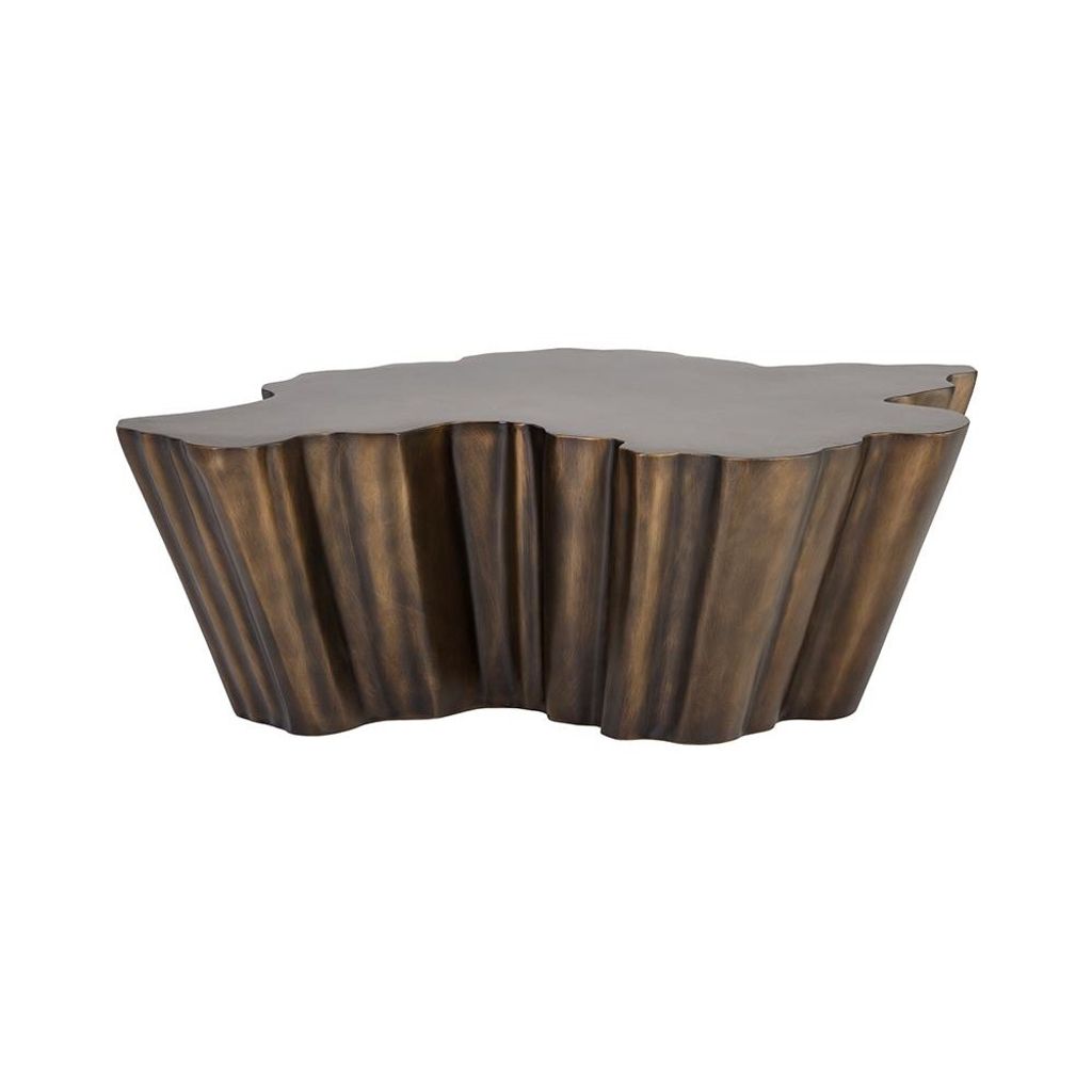 Preview image for Antique Bronze Organically Shaped Sculpted Steel Coffee Table 47 inch