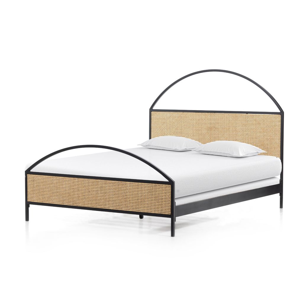 Preview image for Iron + Cane King Bed, Iron + Natural Cane