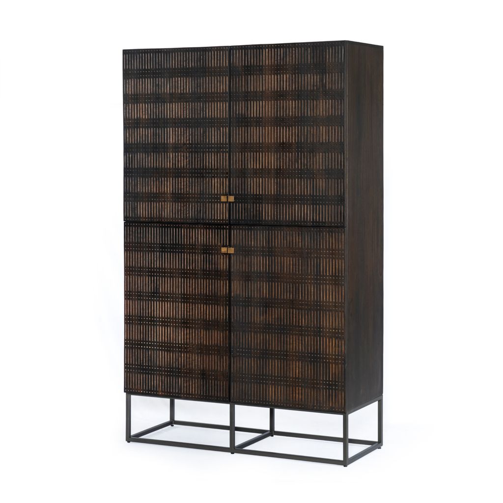 Preview image for Kelby Cabinet - Carved Vintage Brown
