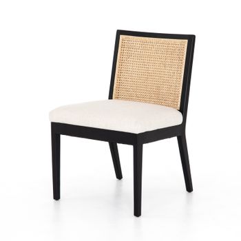 Antonia Cane Armless Dining Chair In Brushed Ebony
