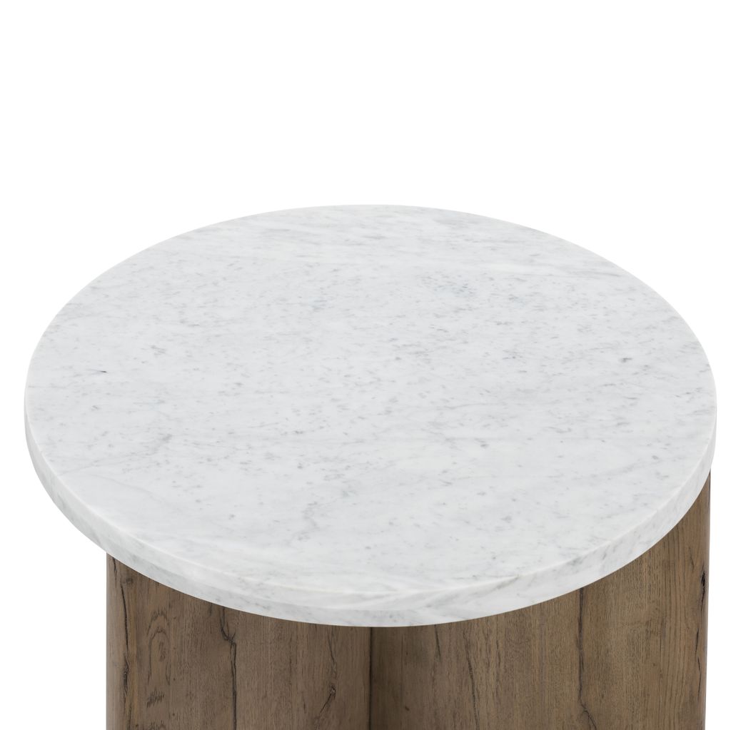 Toli End Table-Italian White Marble