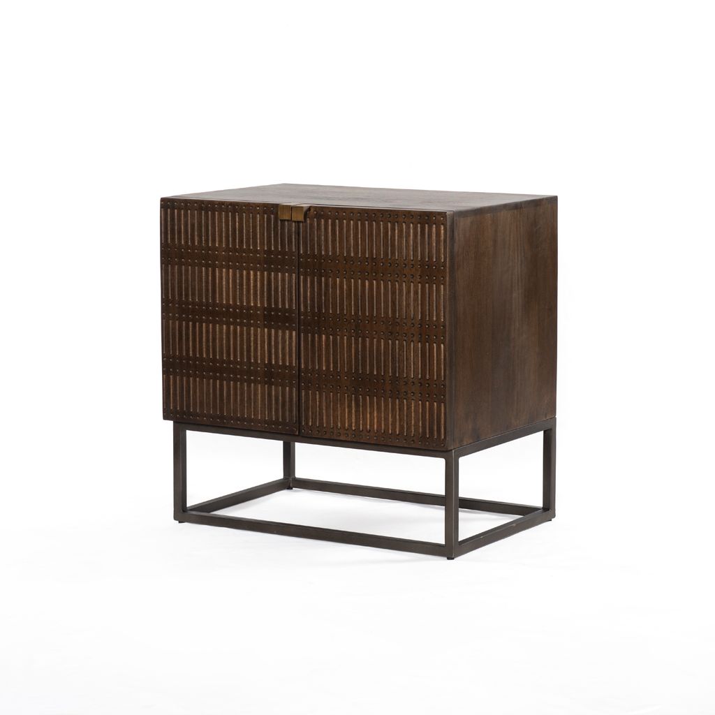 Preview image for Kelby Cabinet Nightstand, Gunmetal