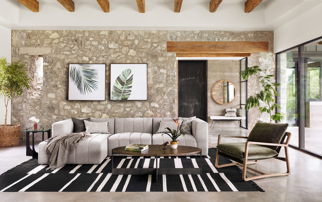 Langham Channeled Laf Chaise Piece, Napa Sandstone