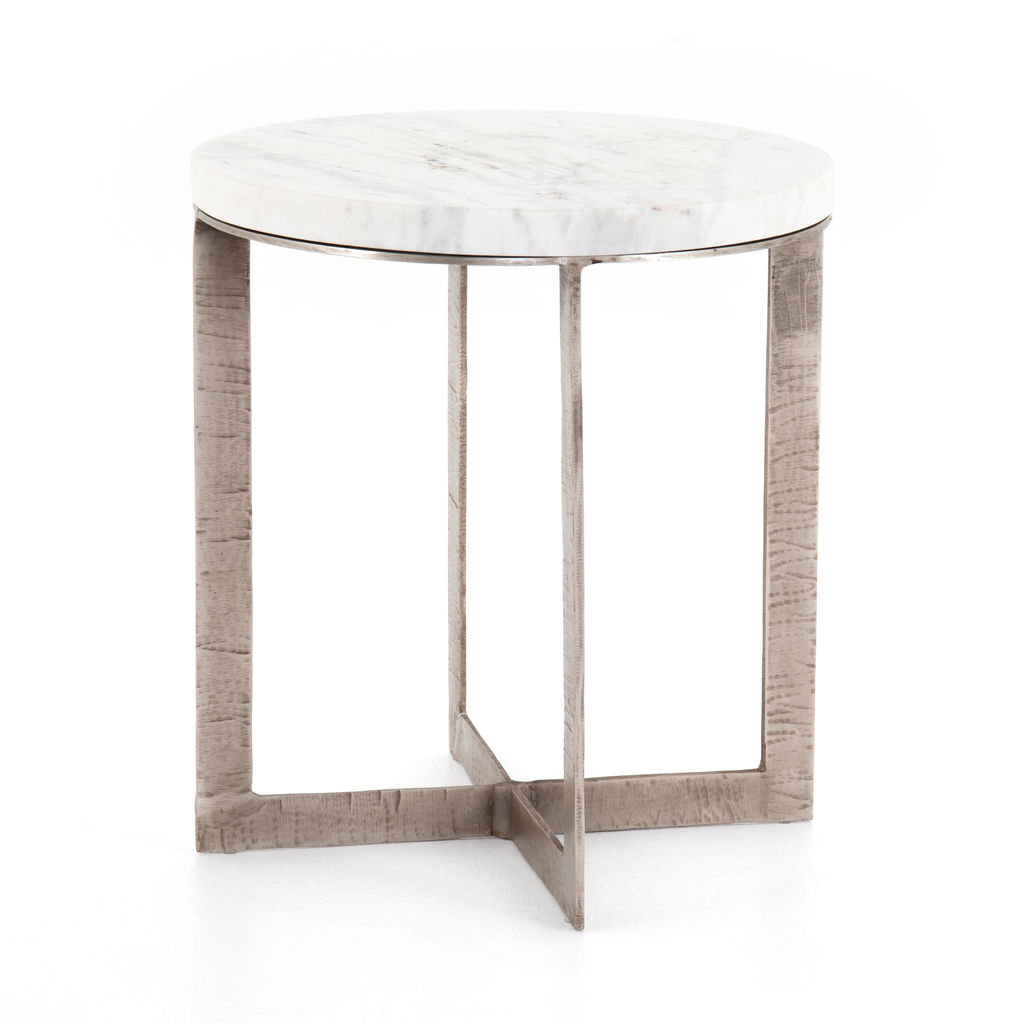 Lennie Round Nightstand Brushed Nickel