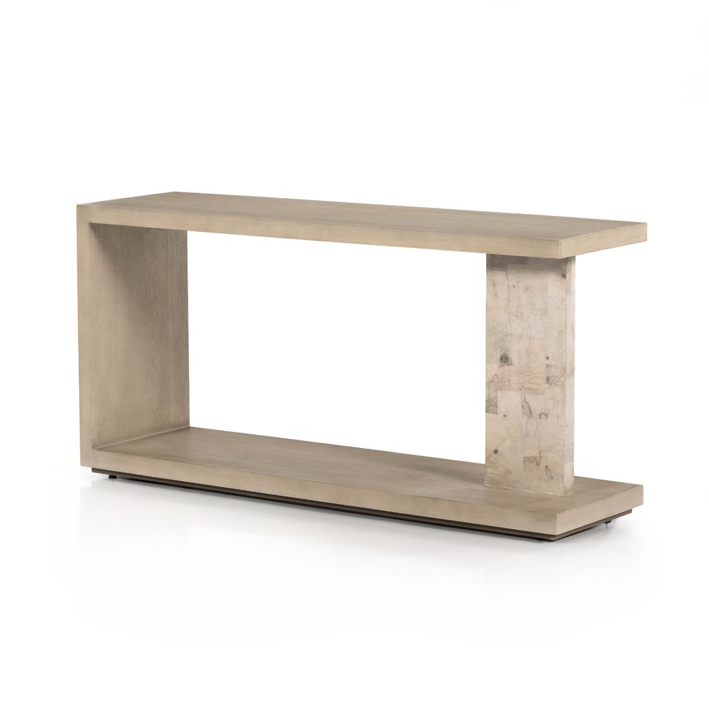 Minimalistic Modern Console Table, White Mahogany