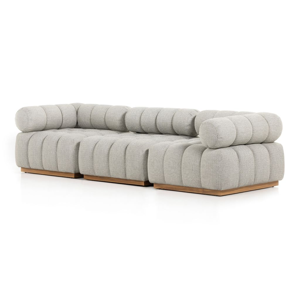 Roma Outdoor 3Pc Sectional Ash