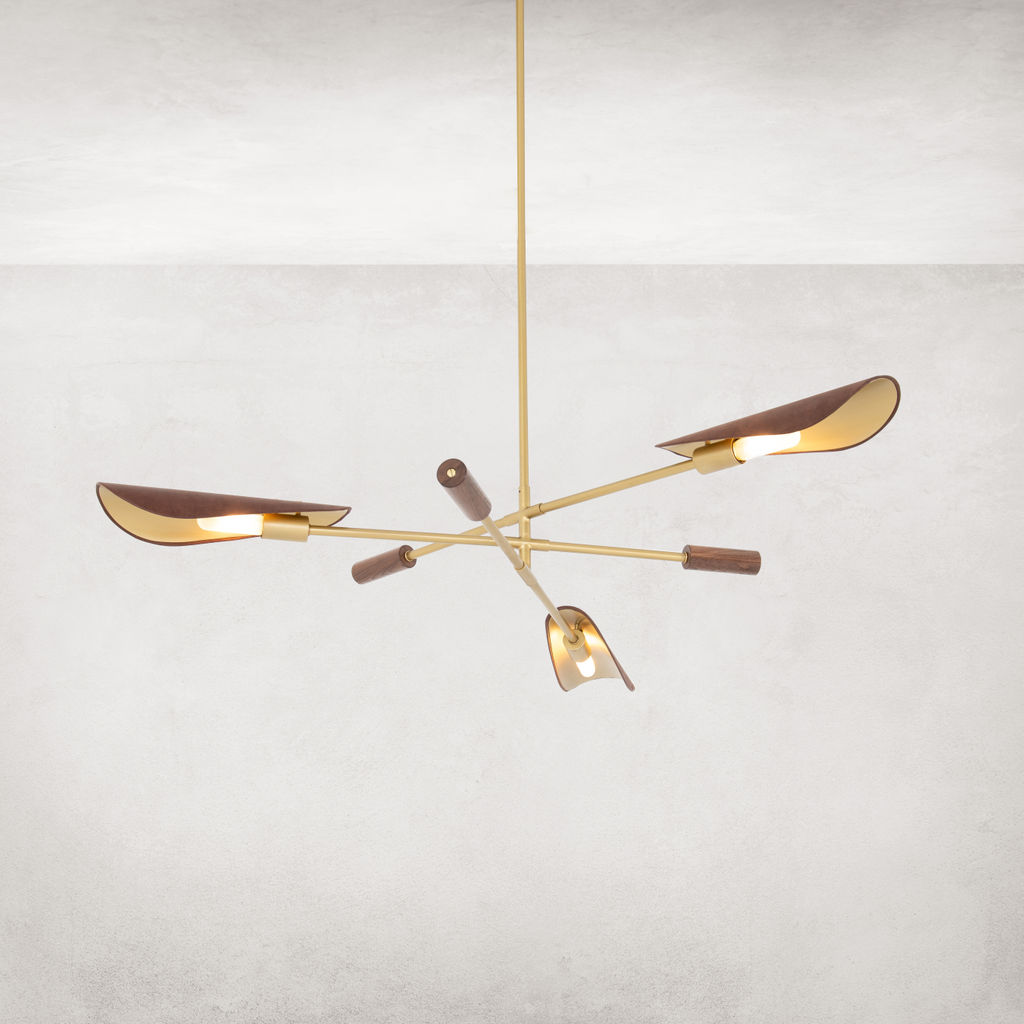 Preview image for Astrid Chandelier Dark Brown Leather