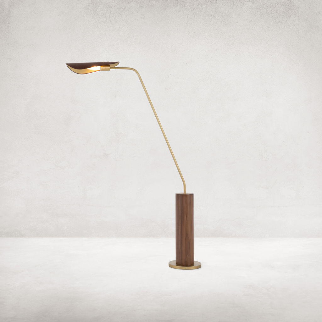 Preview image for Astrid Floor Lamp Dark Brown Leather