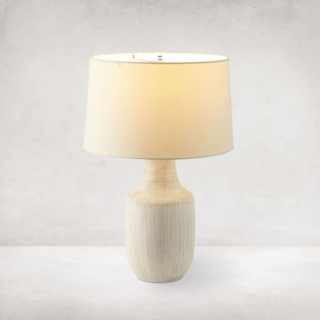 Preview image for Ombak Table Lamp Black&White Grid Ceramc