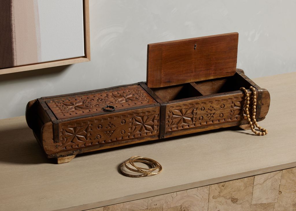 Found Carved Box Reclaimed Natural