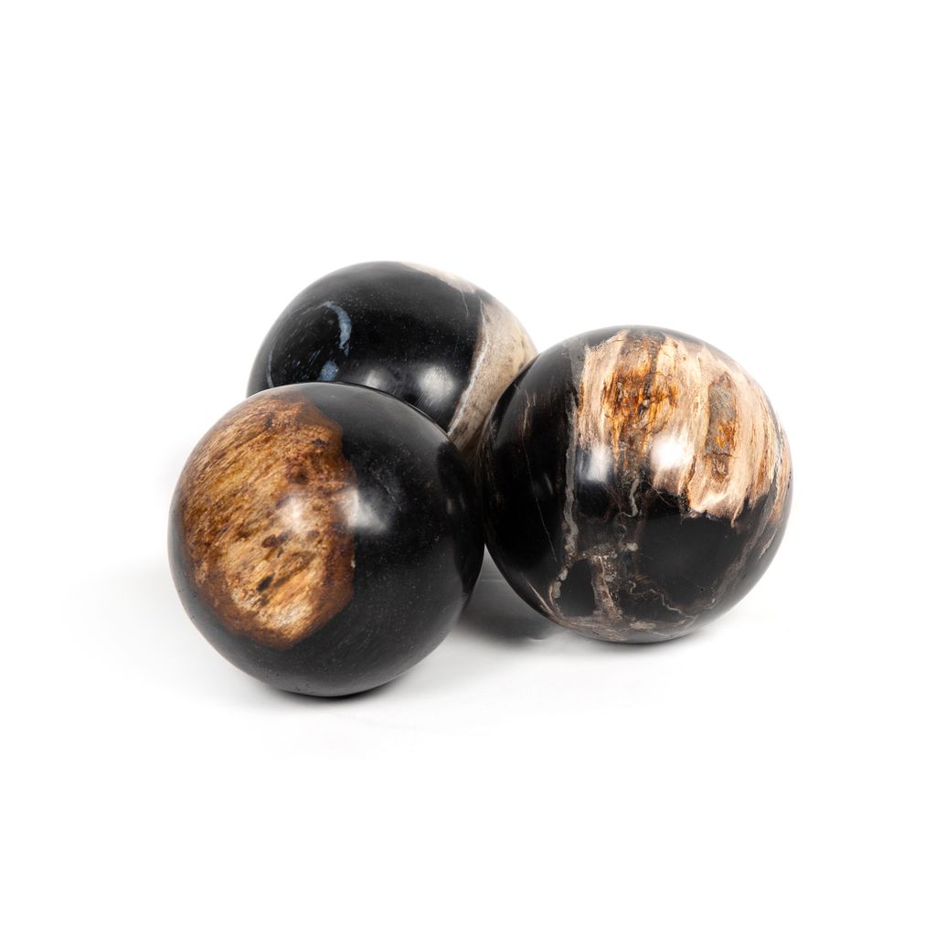 Preview image for Petrified Wood Balls Decorative Accent (Set of 3)
