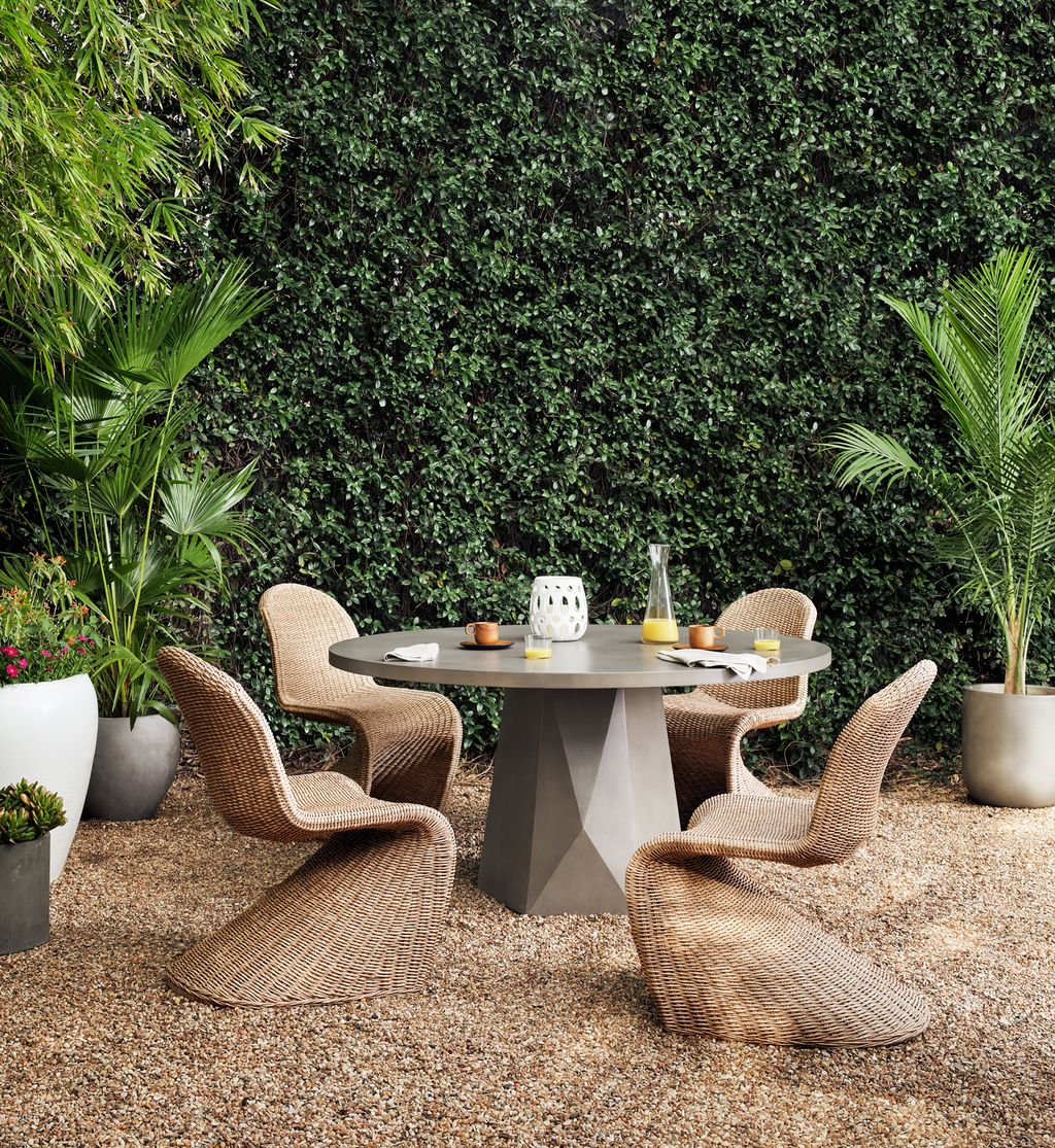 Portia Outdoor Dining Chair Vintage Natural, Pc Cane Brown