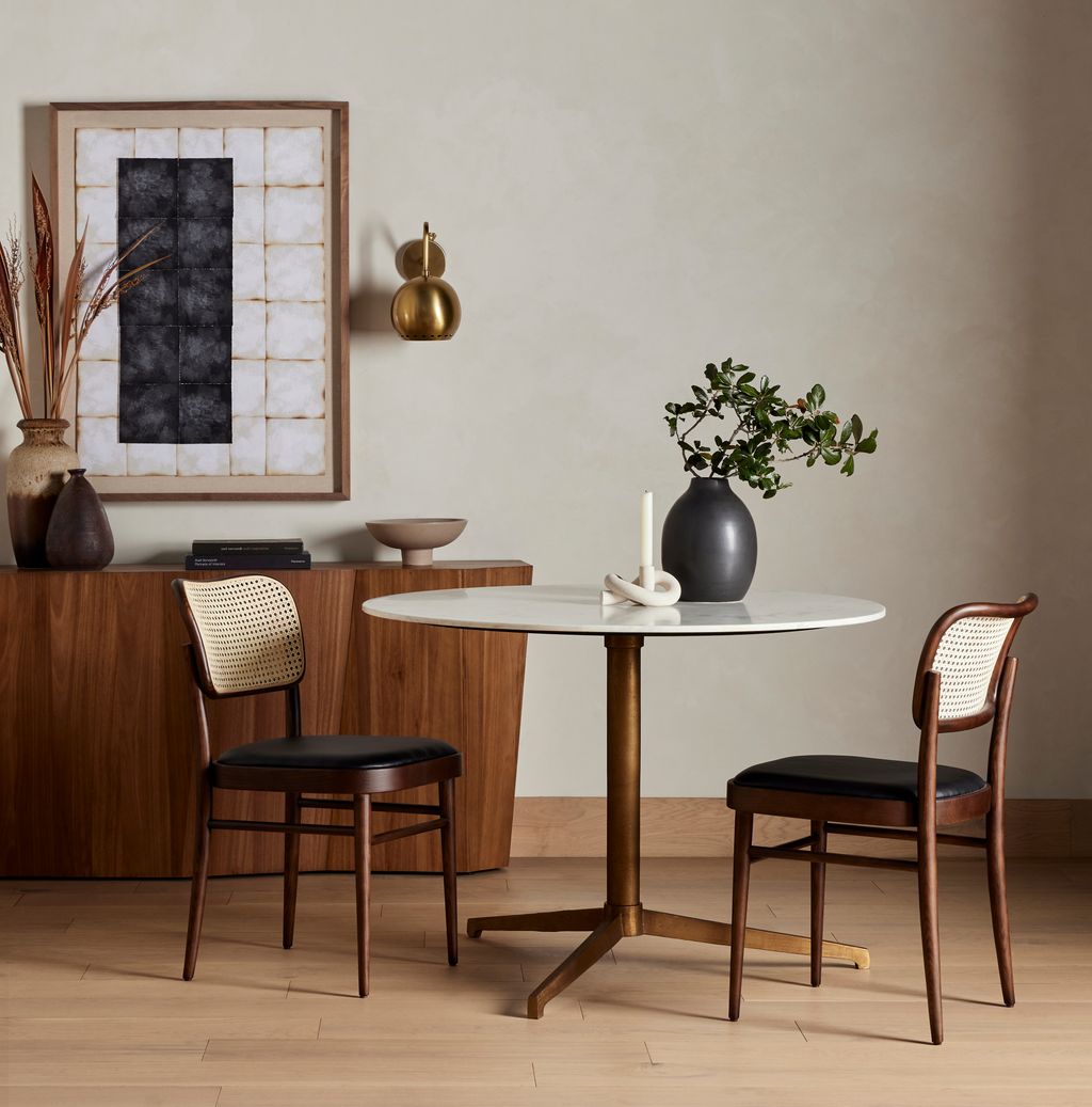 Helen Round Bistro Table, Polished White