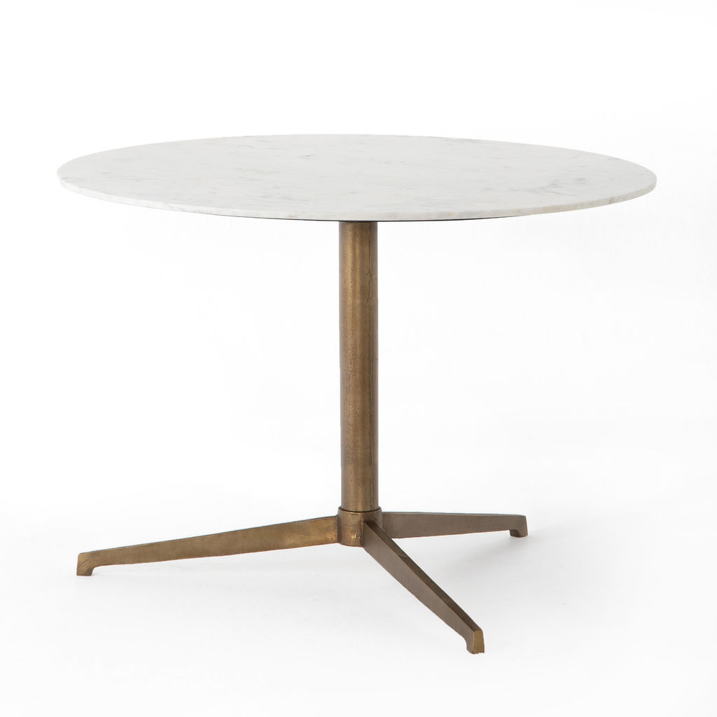 Helen Round Bistro Table, Polished White
