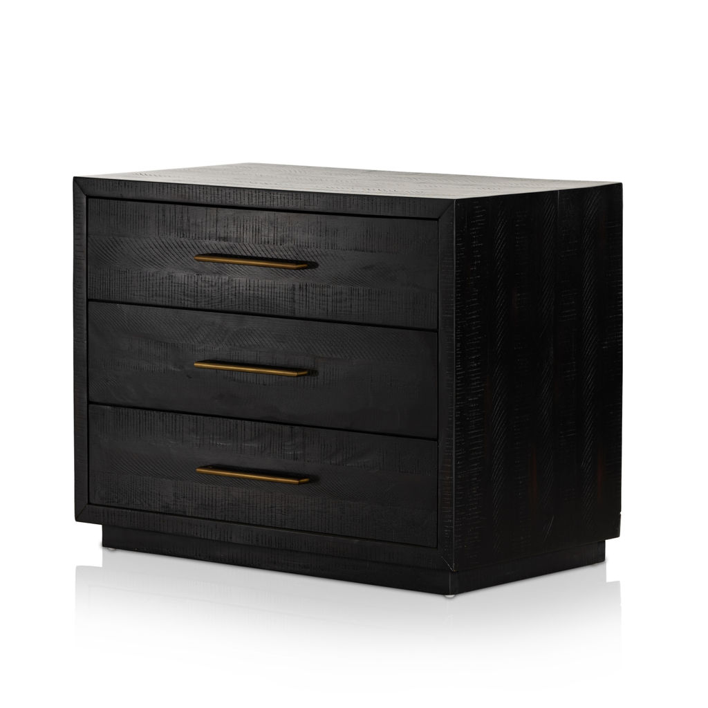 Suki Large Nightstand, Burnished Black