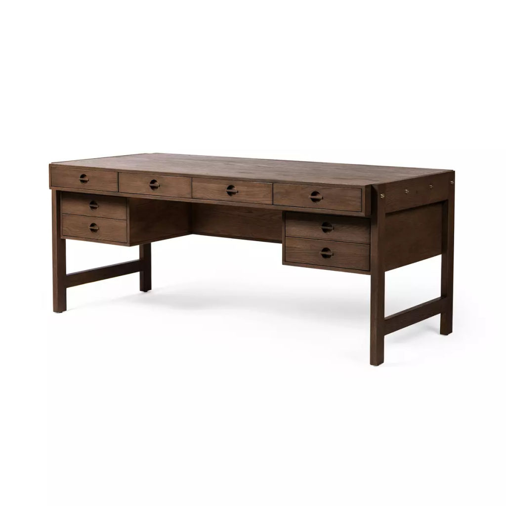 Oakley Desk, Dark Toasted Oak Veneer