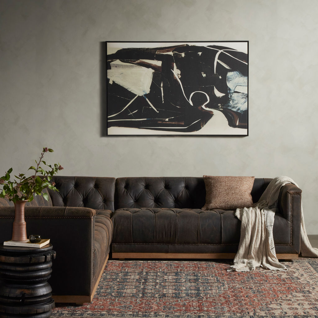 Maxx 3 Pc Sectional 101", Destroyed Black Cover
