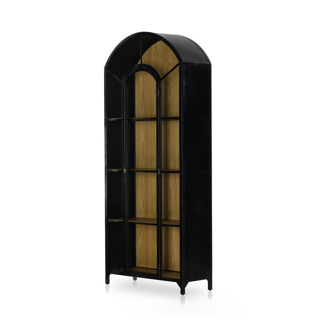 Preview image for Arch Top Display Curio Cabinet Black & Oak
