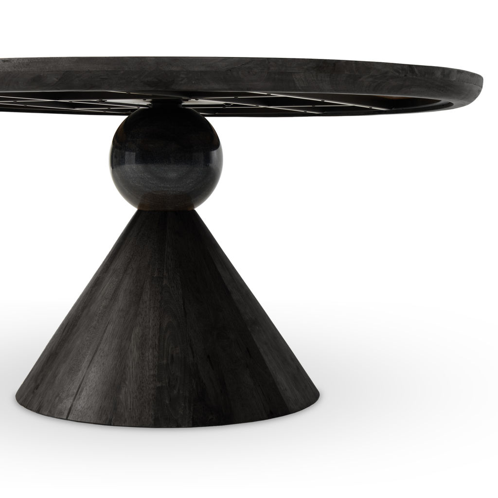 Bibianna Dining Table, Worn Black