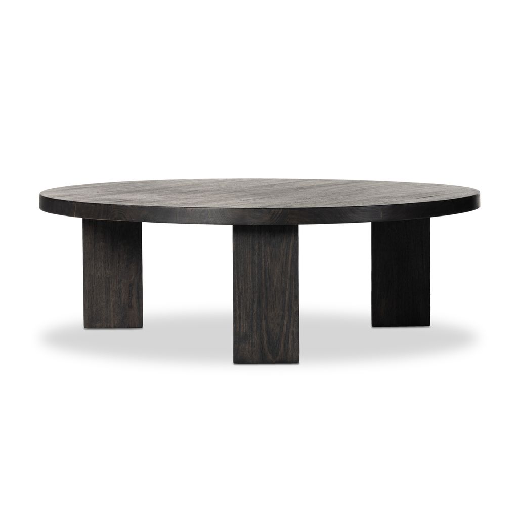 Mesa Round Coffee Table 48", Ebony Parawood